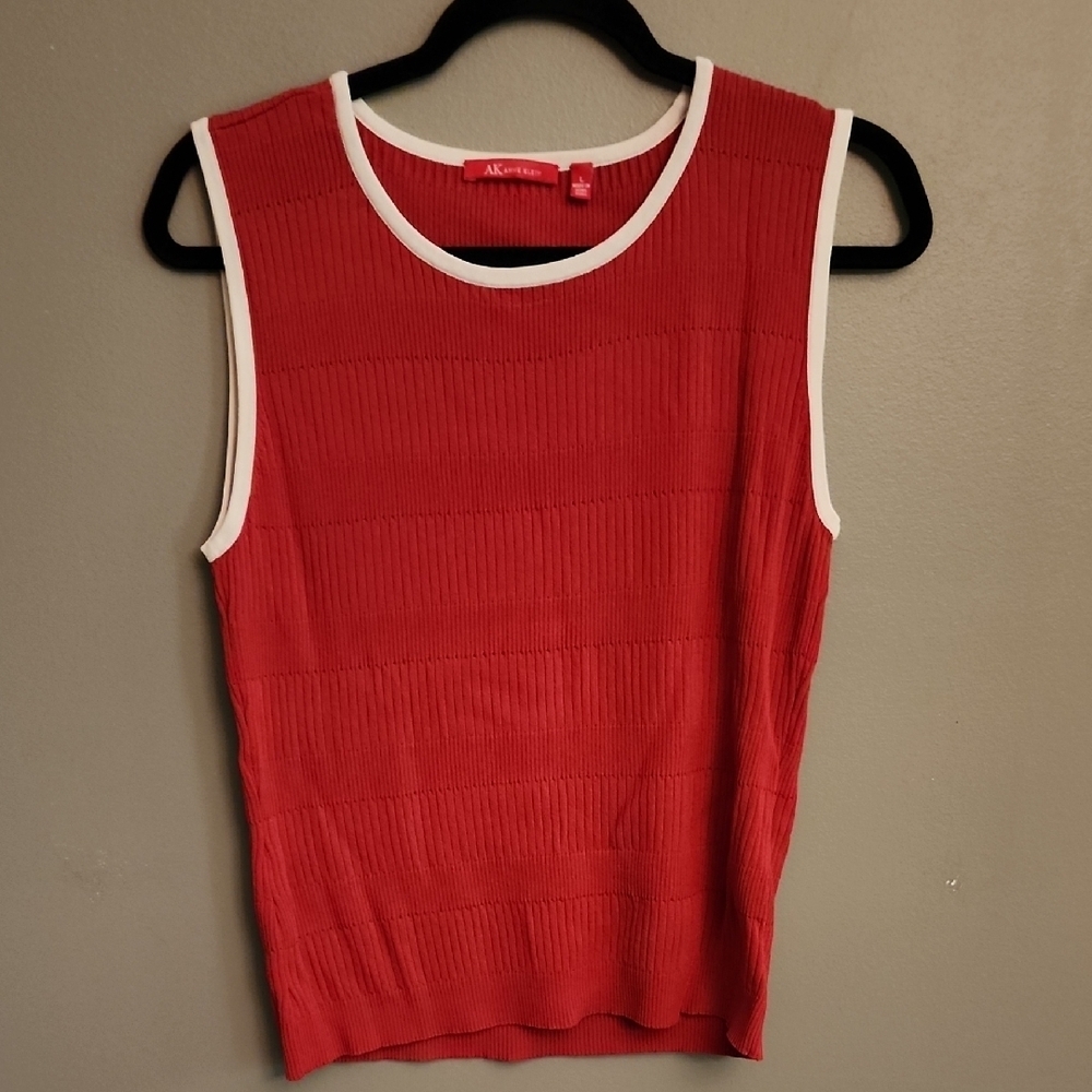 Anne Klein Women's Red Sleeveless Top